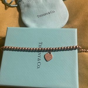 Authentic Return to Tiffany blue beaded bracelet